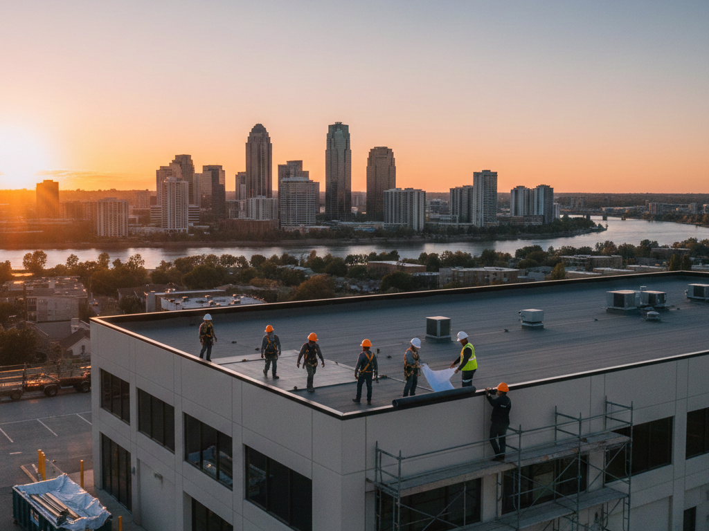 Energy-Efficient Flat Roof Installation