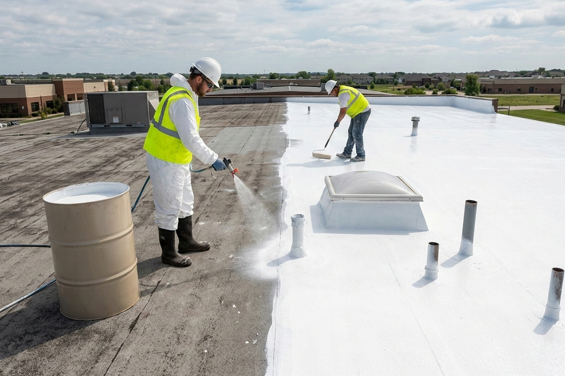 Flat Roof Restoration Process 2